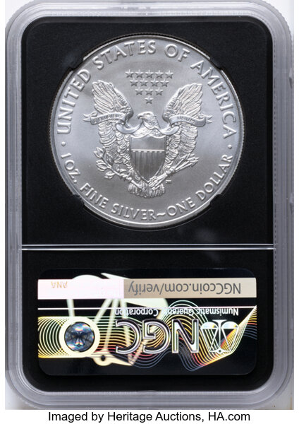 2021 $1  Silver Eagle, Type 1 MS63 CAC thumbnail 2
