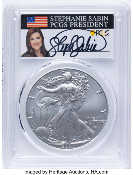 2023-W $1  Silver Eagle, Burnished MS68 thumbnail 3