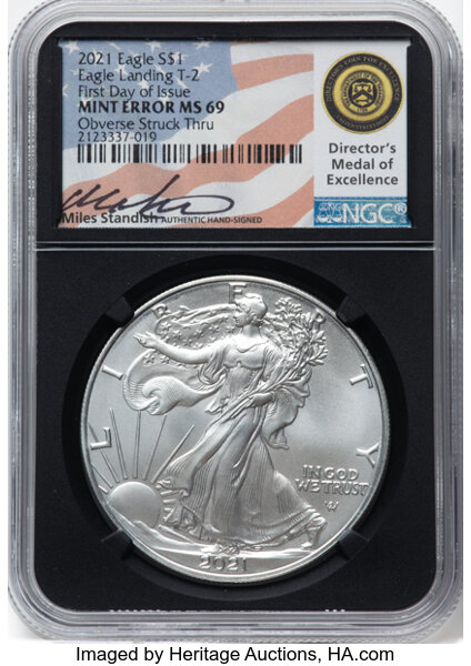 2021 $1  Silver Eagle, Type 2 MS thumbnail 3