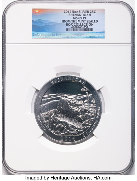 Image for 2014 S25c Shenandoah , 5oz Silver MS PL