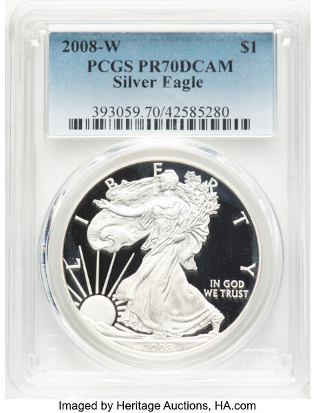 2008-W $1  Silver Eagle PR DCAM thumbnail 3