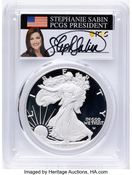 2023-S $1  Silver Eagle PR DCAM thumbnail 4