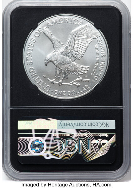2021 $1  Silver Eagle, Type 2 MS63 CAC thumbnail 4