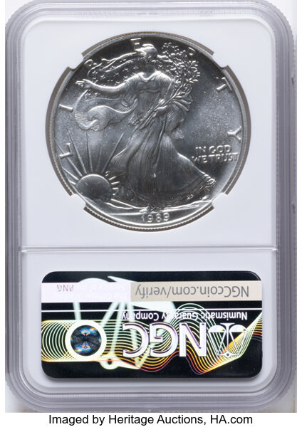 1989 $1  Silver Eagle MS69 CAC thumbnail 2