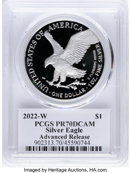 2022-W $1  Silver Eagle PR DCAM PR70 DCAM CAC thumbnail 10