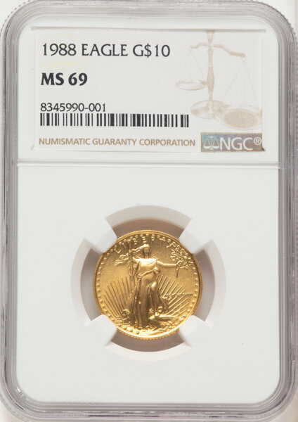 1988 $10  Gold Eagle MS thumbnail 3