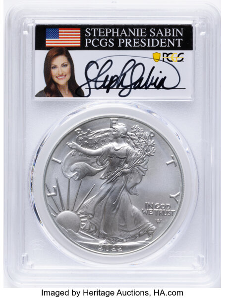 2022-W $1  Silver Eagle, Burnished MS thumbnail 3