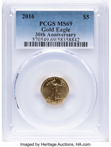 2016 $5  Gold Eagle, 30th Anniversary MS thumbnail 15