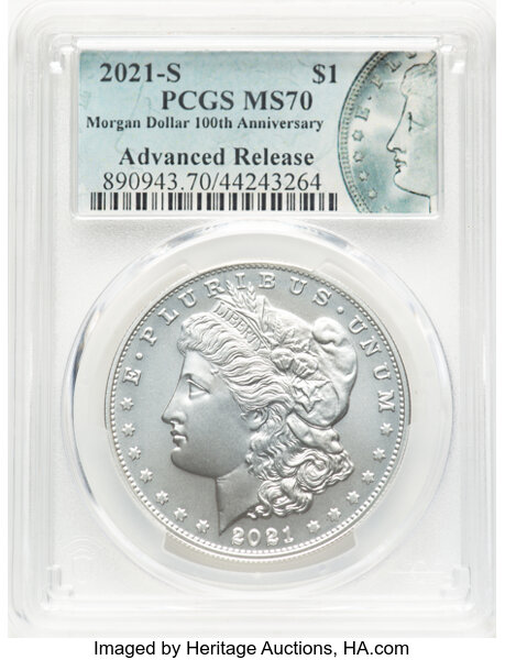 2021-S S$1 Morgan, 100th Anniversary MS thumbnail 3