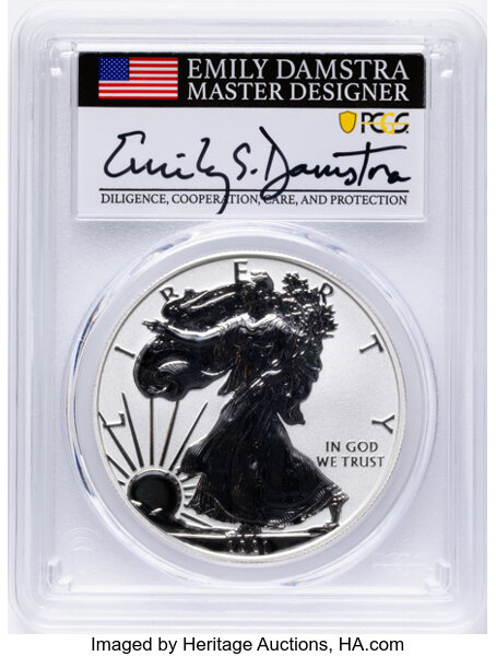 2021-W $1  Silver Eagle, Reverse Proof, Type 1 PR thumbnail 3
