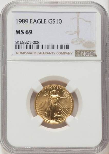 1989 $10  Gold Eagle MS thumbnail 3