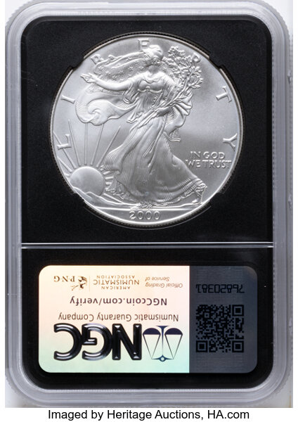 2000 $1  Silver Eagle, Millennium Set MS thumbnail 9