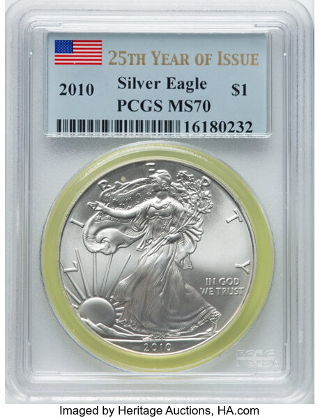 2010-(W) $1  Silver Eagle, Struck at West Point Mint MS thumbnail 2