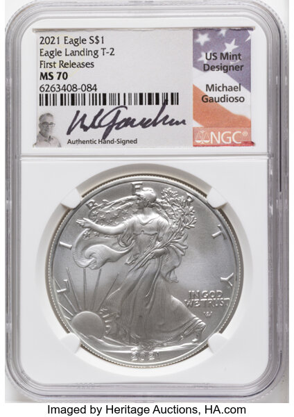 2021 $1  Silver Eagle, Type 2 MS thumbnail 10