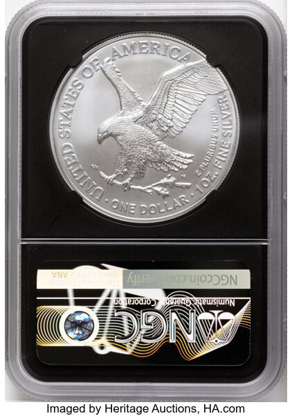 2021 $1  Silver Eagle, Type 2 MS63 CAC thumbnail 14