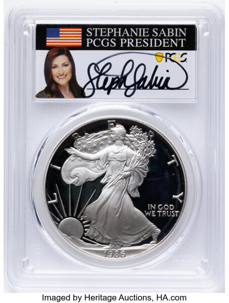 1986-S $1  Silver Eagle PR DCAM thumbnail 3