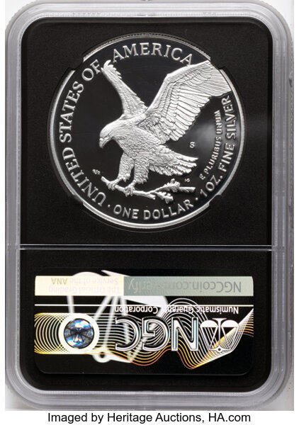 2021-S $1  Silver Eagle, Type 2 PR DCAM PR64 DCAM thumbnail 14