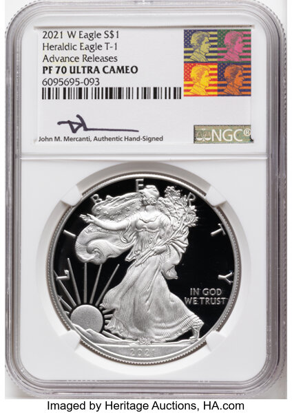 2021-W $1  Silver Eagle, Type 1 PR DCAM thumbnail 5
