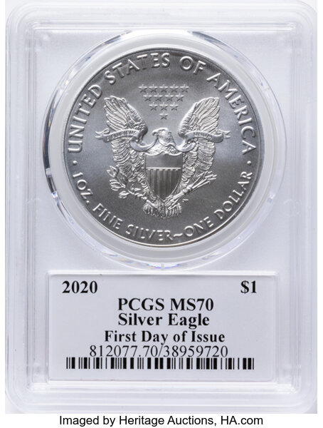 2020 $1  Silver Eagle MS63 thumbnail 10