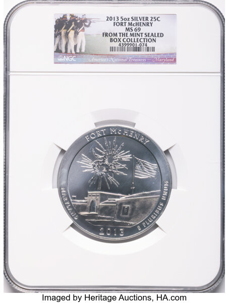 2013 S25c Fort McHenry, 5oz Silver MS thumbnail 2