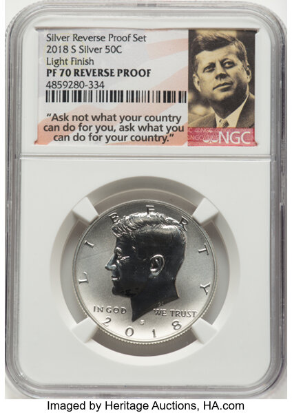 2018-S 50c Silver, Reverse Proof PR thumbnail 3