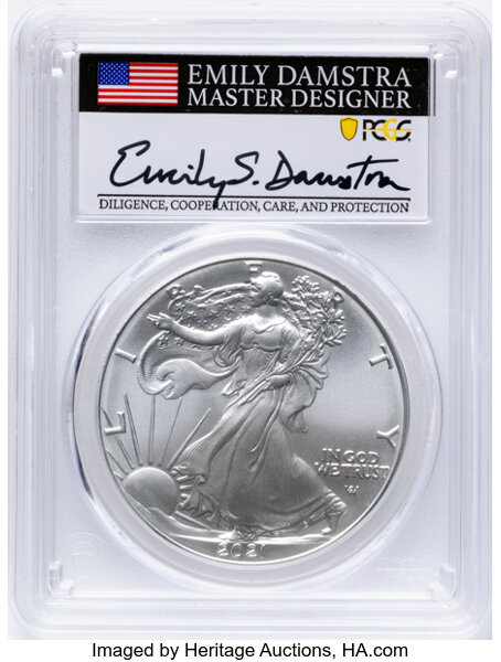 2021 $1  Silver Eagle, Type 2 MS thumbnail 7