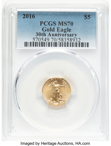 2016 $5  Gold Eagle, 30th Anniversary MS thumbnail 12