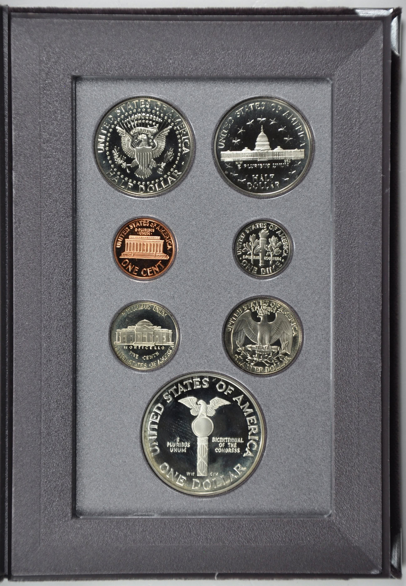1989-S 1c-$1 Prestige Proof Set, 7 Coins PR thumbnail 2