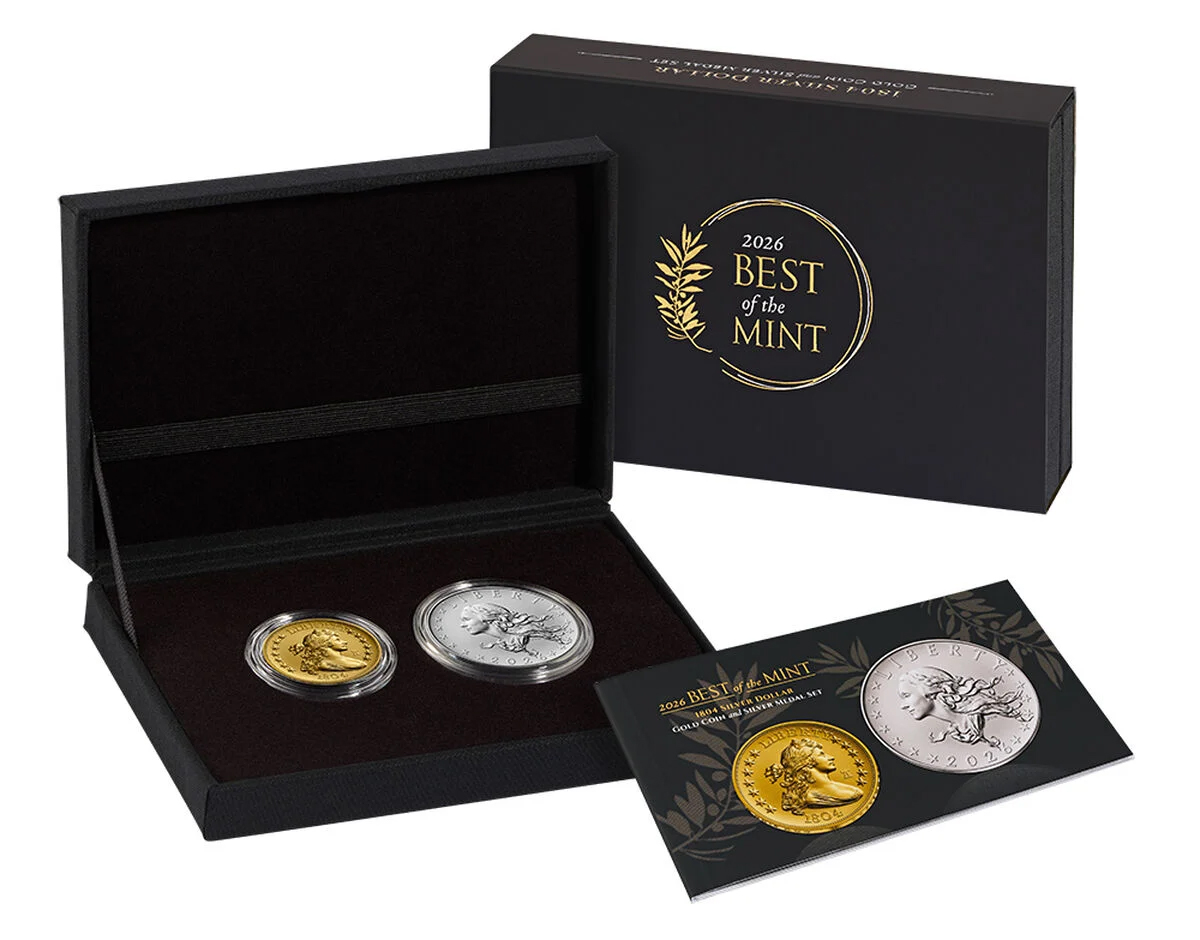 Image for 2026 Set Best of the Mint Gold 1804 Dollar (High Relief) & Silver Medal, 2 Coins SP/MS