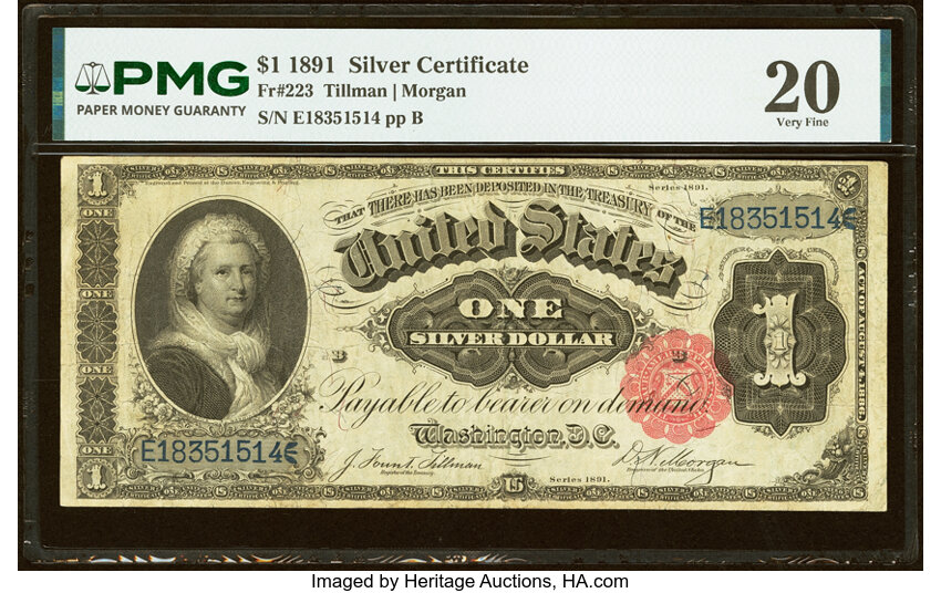 1891 $1  (Fr. 223) thumbnail 2