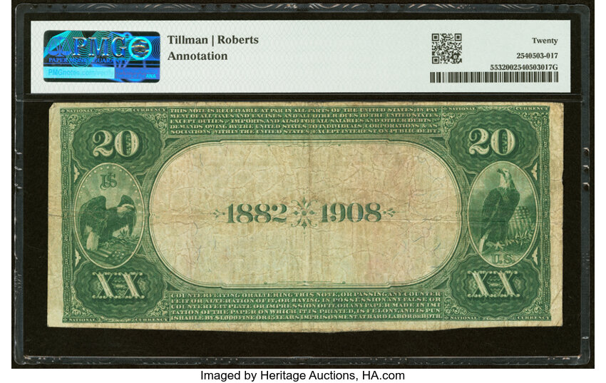 1882 $20  2nd Charter Period, 2nd Issue, Date Back (Fr. 553) thumbnail 4