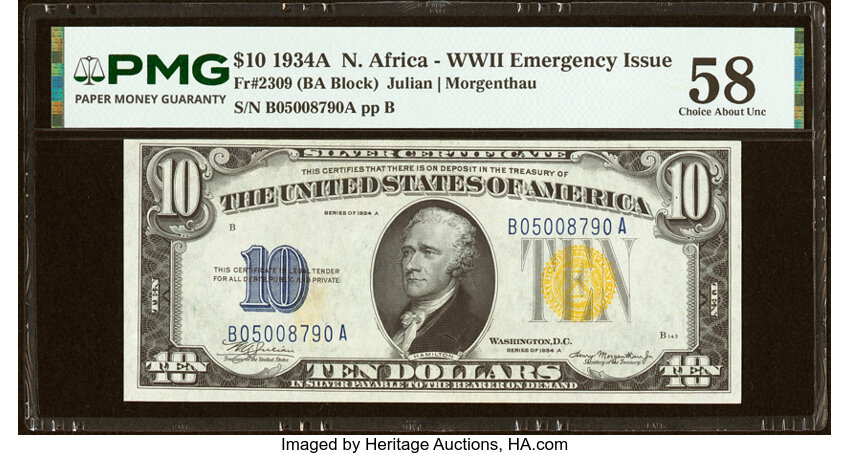 1934A $10  North Africa (Fr. 2309) thumbnail 4