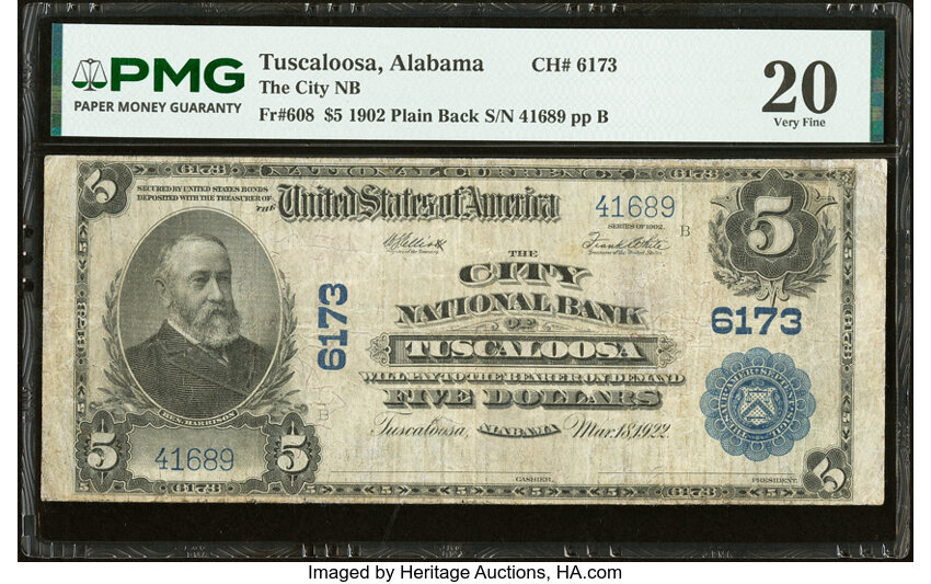 1902 $5  3rd Charter Period, 3rd Issue, Plain Back (Fr. 608) thumbnail 2