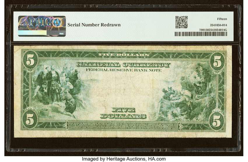 1918 $5  Minneapolis (Fr. 799) thumbnail 4