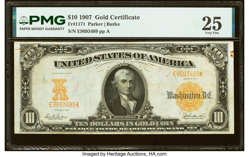 1907 $10  (Fr. 1171) thumbnail 2