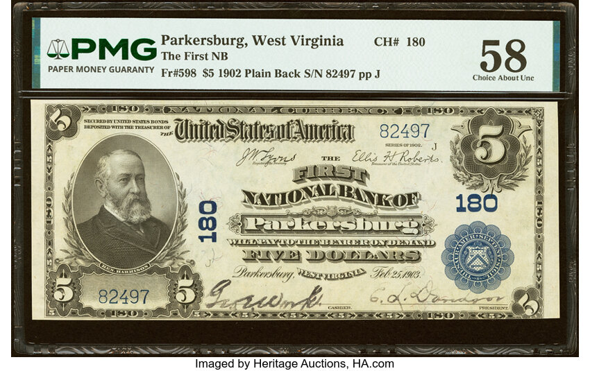 1902 $5  3rd Charter Period, 3rd Issue, Plain Back (Fr. 598) thumbnail 7