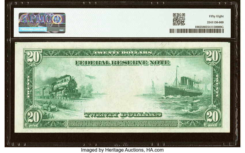 1914 $20  Blue Seal, Kansas City (Fr. 1002) thumbnail 4