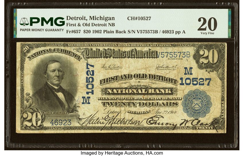 1902 $20  3rd Charter Period, 3rd Issue, Plain Back (Fr. 657) thumbnail 2