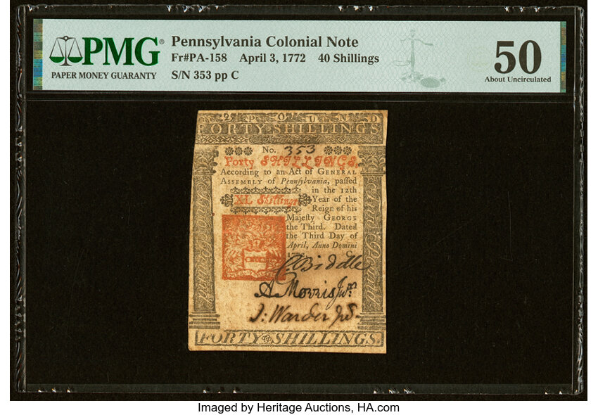 Apr 3, 1772 40s Pennsylvania (Fr. PA158) thumbnail 2
