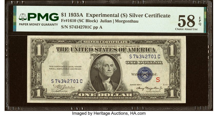 1935A $1  S Experimental (Fr. 1610) thumbnail 2