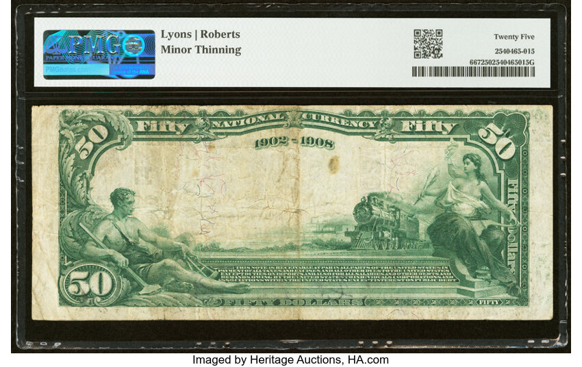1902 $50  3rd Charter Period, 2nd Issue, Date Back (Fr. 667) thumbnail 9