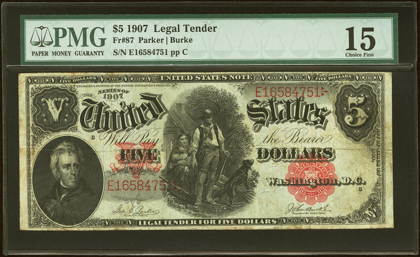 1907 $5  (Fr. 87) thumbnail 2
