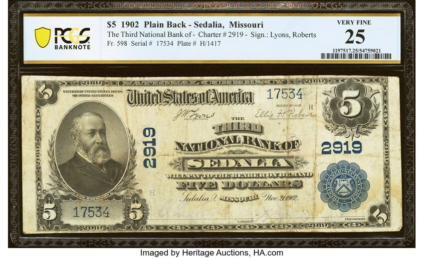 1902 $5  3rd Charter Period, 3rd Issue, Plain Back (Fr. 598) thumbnail 6