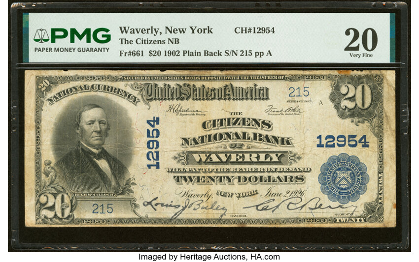 1902 $20  3rd Charter Period, 3rd Issue, Plain Back (Fr. 661) thumbnail 2