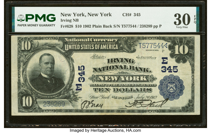 1902 $10  3rd Charter Period, 3rd Issue, Plain Back (Fr. 628) thumbnail 4