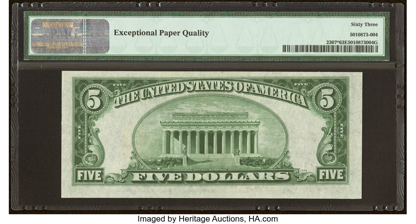 1934A $5  North Africa, Star Replacement (Fr. 2307*) thumbnail 9
