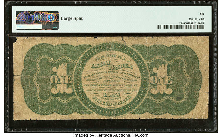 1862 $1  Seal Type 2 (Fr. 17a) thumbnail 20