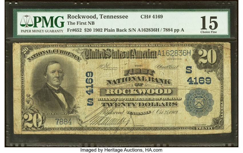 1902 $20  3rd Charter Period, 3rd Issue, Plain Back (Fr. 652) thumbnail 4