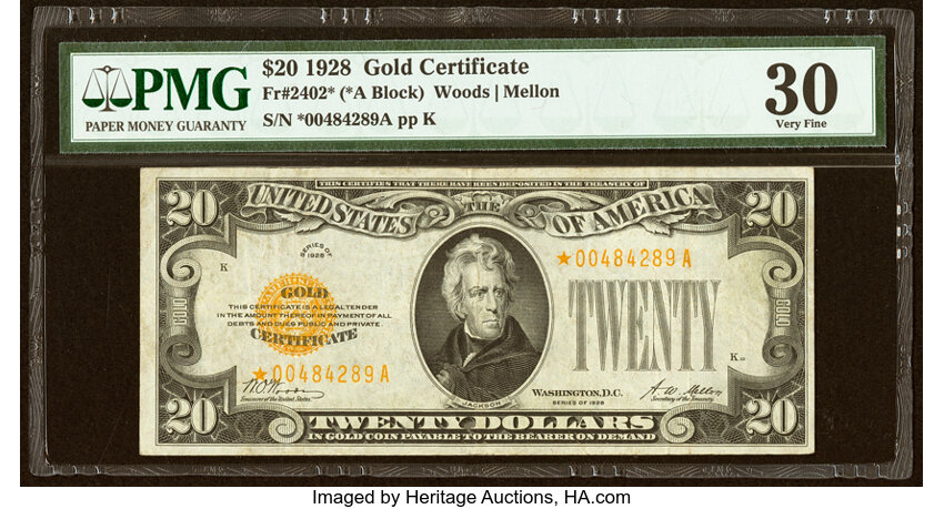 1928 $20  Star Replacement (Fr. 2402*) thumbnail 3