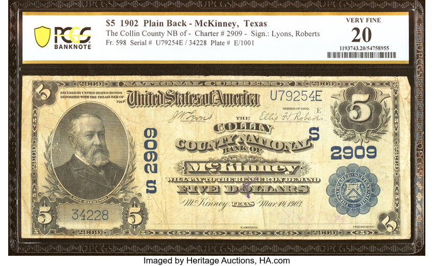 1902 $5  3rd Charter Period, 3rd Issue, Plain Back (Fr. 598) thumbnail 5